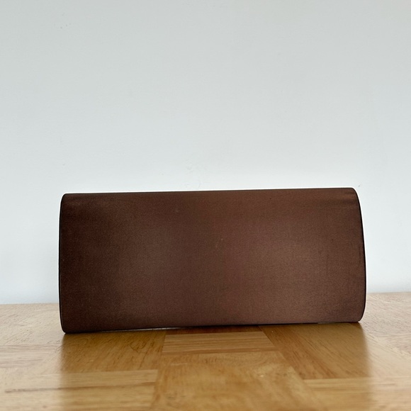 Elegant Brown Silk Clutch - Picture 5 of 11